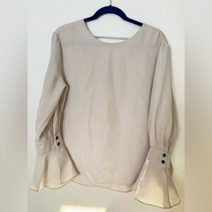 Catherine Malandrino Cream Blouse with Flared Cuffs